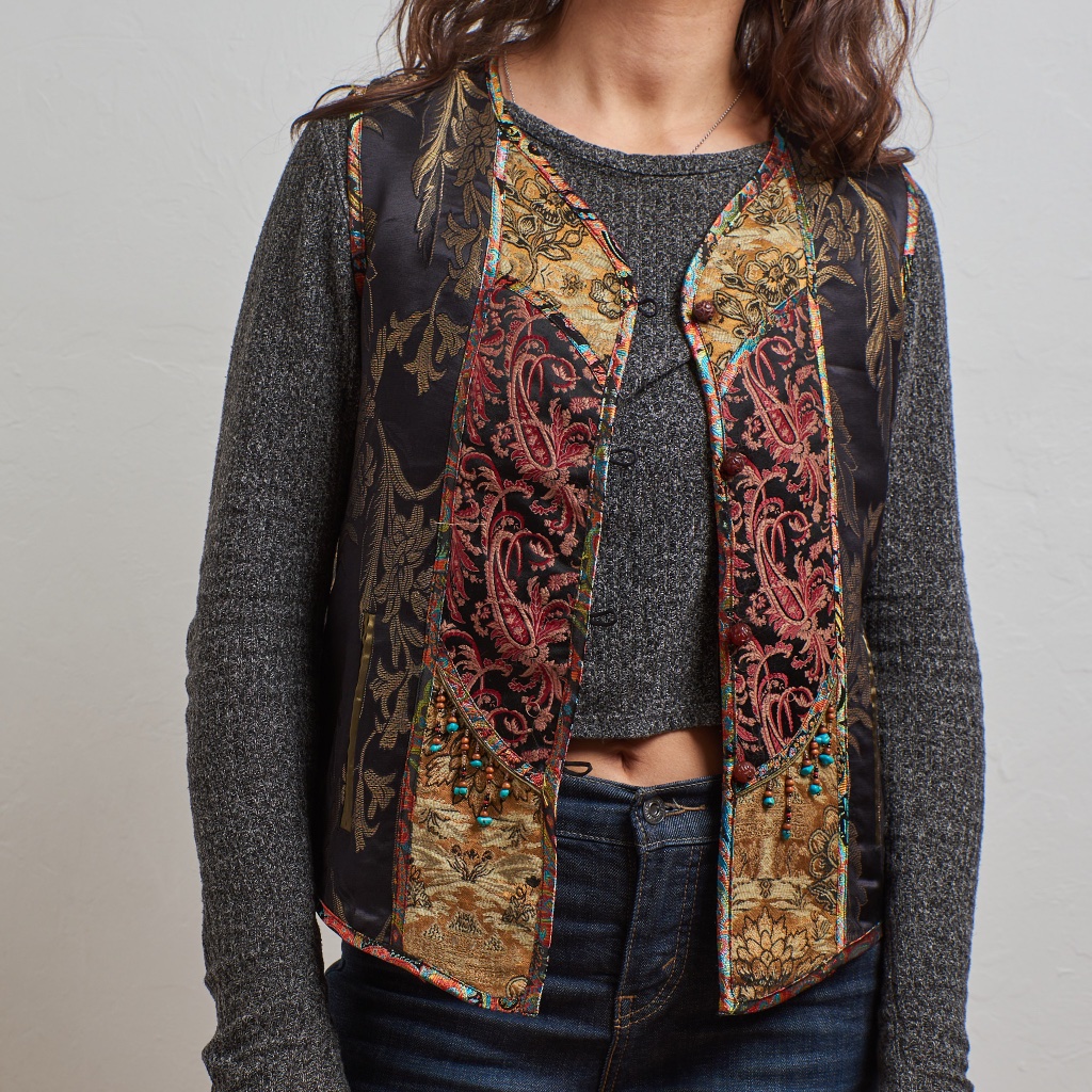Chico's Silk Patchwork Vest
